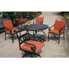 Darlee Laguna Cast Aluminum Patio Dining Set With Cushions - 48 Inch Round