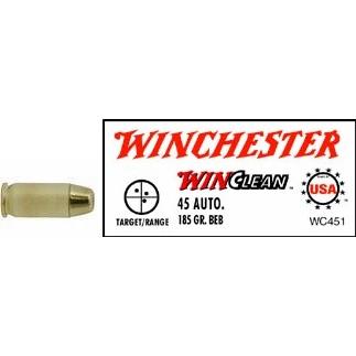 Winchester Ammo 45 Automatic By Winchester, 45 Auto, 185gr, WinClean Brass Enclosed Base, (Per 50)