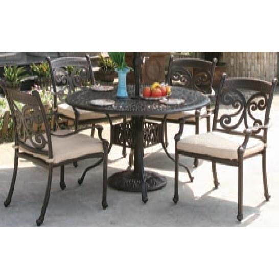 Alfresco Home Farfalla 48 Inch Round Dining Set - Antique Wine