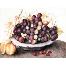 Dish Of Grapes A Peach Poster Print