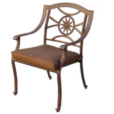 Darlee Ten Star Cast Aluminum Dining Chair With Cushion