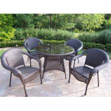 Oakland Living Resin Wicker 5 Piece Dining Set