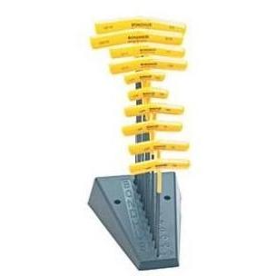 Bondhus 10 Piece Balldriver T-Handle Inch Set With Stand (3/32-3/8 Foot)