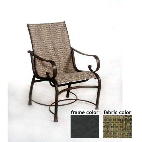 Barcelona Aluminum Low Back Sling Dining Chair With Night Sky Frame And B5026 Fabric by Casual Creations