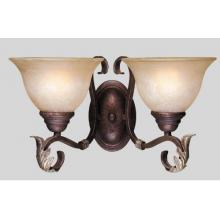 Olympus Tradition Collection Double Wall Sconce In Cracked Bronze With Silver Finish - 2 Bulbs