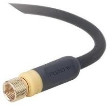 BLUE SERIES RF COAXIAL F-PIN VIDEO CABLE (12 FT; BLACK; POLYBAGGED)