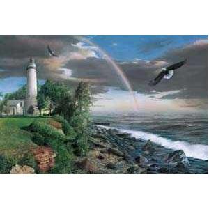 Eagle And Lighthouse Poster Print