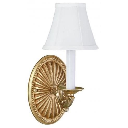 Wall Sconce Single Light Fixture In French Gold Finish - 1 Bulb
