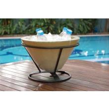 Alfresco Home Table Top Outdoor Beverage Cooler With Stand - Antique Cream