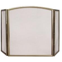 UniFlame 3 Fold Antique Brass Extruded Aluminum Screen W/ Arch Top