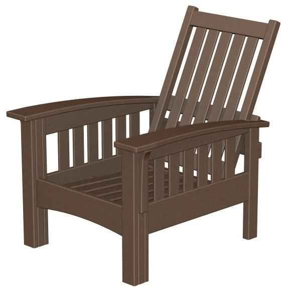 Poly-Wood Recycled Plastic Wood Mission Lounge Chair - Cushion Included