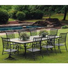 Windham Castings Elysee Cast Aluminum Desert Tile Patio Dining Set For 8