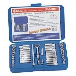Genius Tool 44 Pc. 1/4 Inch Dr. Metric And Fractional Socket Set