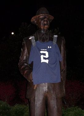 Cam Newton statue found with Alabama flags, underwear