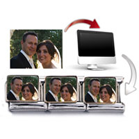 Italian Charms - SILVER TONE RECTANGLE CUSTOM PHOTO CHARM PHOTO ITALIAN CHARM alternate image 2.