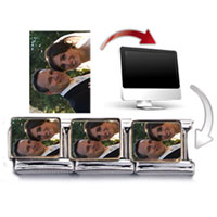 Italian Charms - SILVER TONE RECTANGLE CUSTOM PHOTO CHARM PHOTO ITALIAN CHARM alternate image 1.