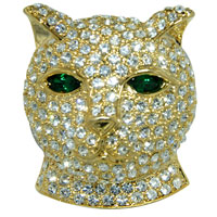 Brooches & Pins - green eye cat brooch Image.