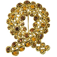 Brooches & Pins - gold plated wreath brooch Image.