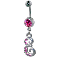 Body Jewelry - pink letter e belly navel rings Image.