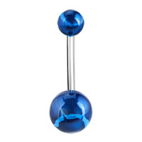 Body Jewelry - hand painted blue belly navel rings Image.