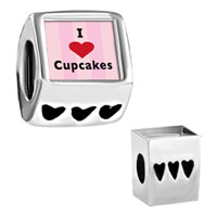European Beads - i cupcakes photo heart european beads Image.