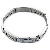 Bracelets - two tone rectangle link bracelet Image.