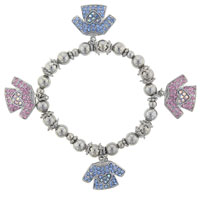 Bracelets - rhinestone heart shirt charm bracelet Image.