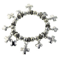 Bracelets - silver cross charm bracelet Image.