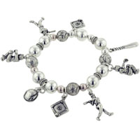 Bracelets - baseball player charm bracelet Image.