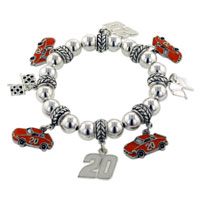 Bracelets - number 20 race car charm bracelet Image.