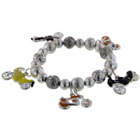 Bracelets - red and yellow motorcycle charm bracelet Image.