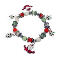 Kids Jewelry - santa and ornament charm bracelet Image.