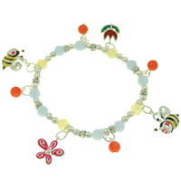 Kids Jewelry - bee &amp; flower charm bracelet Image.