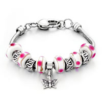  - milky murano glass combined with butterfly dangle charm Image.