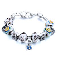  - metal and murano glass mixed beads charms bracelets dangle all brands charm Image.