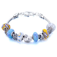  - metal and murano glass mixed beads charms bracelets all brands charm Image.