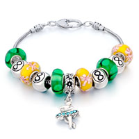  - metal and murano glass mixed beads dangle angel Image.
