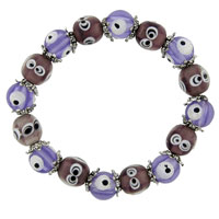 Murano Glass Jewelry - purple and blue evil eye necklace Image.