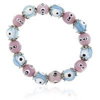Murano Glass Jewelry - pink and blue evil eye murano glass necklace Image.