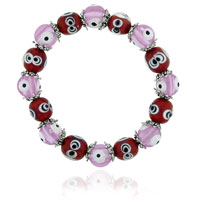 Murano Glass Jewelry - pink and red evil eye murano glass necklace Image.