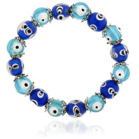 Murano Glass Jewelry - two tone blue evil eye murano glass necklace Image.