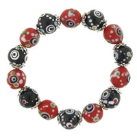 Murano Glass Jewelry - red and black evil eye necklace Image.