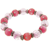 Bracelets - pink round flowers necklace Image.