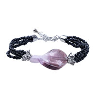 Bracelets - purple twist leaf murano bracelet Image.