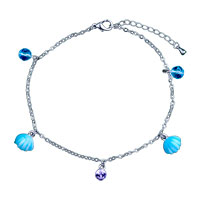 Bracelets - dangle shell and crystal bracelet charm Image.