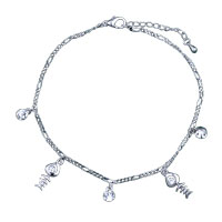 Bracelets - dangle fish and crystal bracelet charm Image.