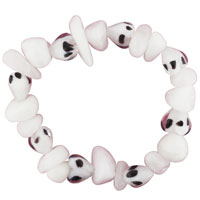Bracelets - white and black speckled rock shape necklace Image.