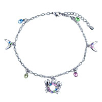 Bracelets - dangle crystal and crab bracelet charm Image.