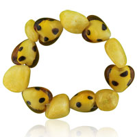 Bracelets - yellow and black speckled heart necklace Image.