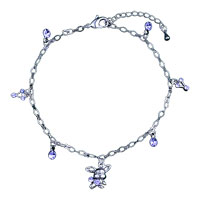 Bracelets - dangle crystal and rabbit bracelet charm Image.